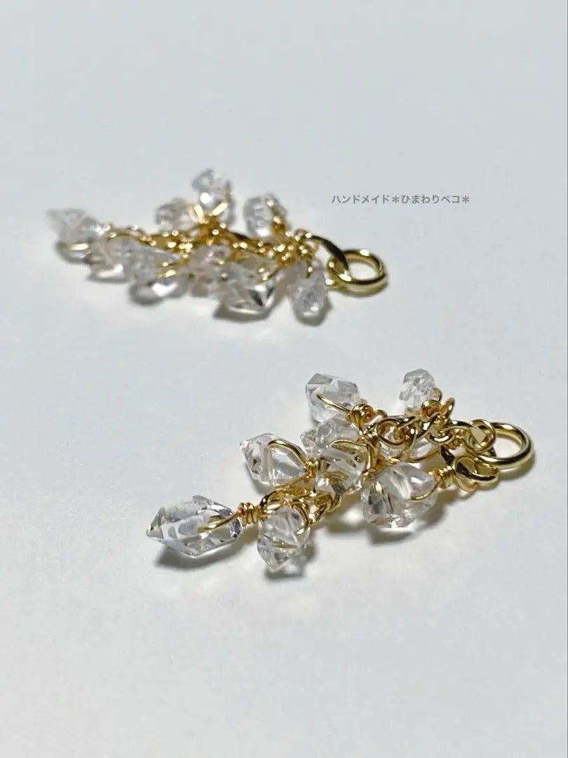 Herkimer Diamond Quartz Charm ② 14kgf Only available