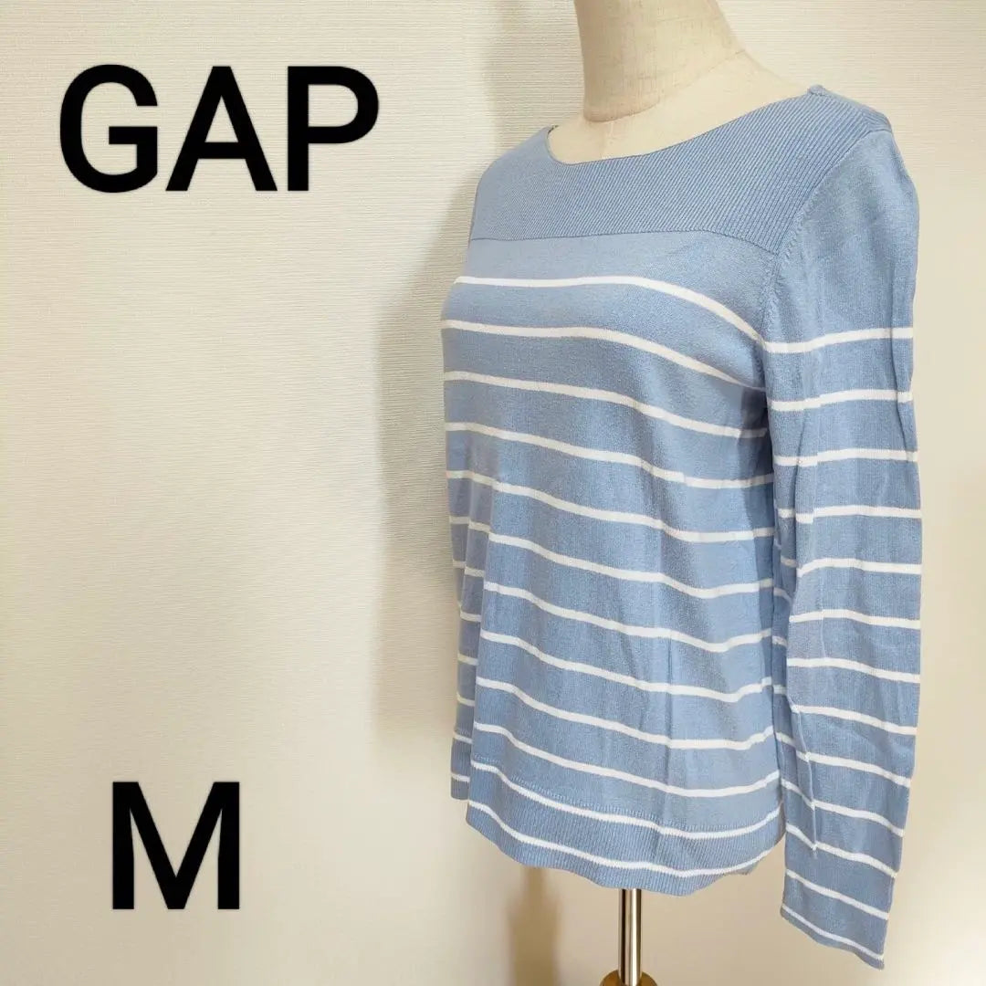 [GAP] Neck rib, striped pattern thin knit, popular brand M 1412