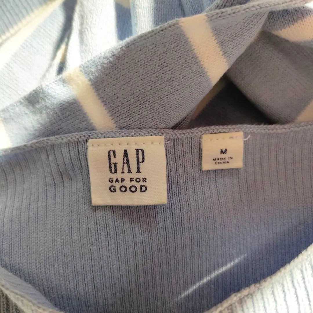 [GAP] Neck rib, striped pattern thin knit, popular brand M 1412