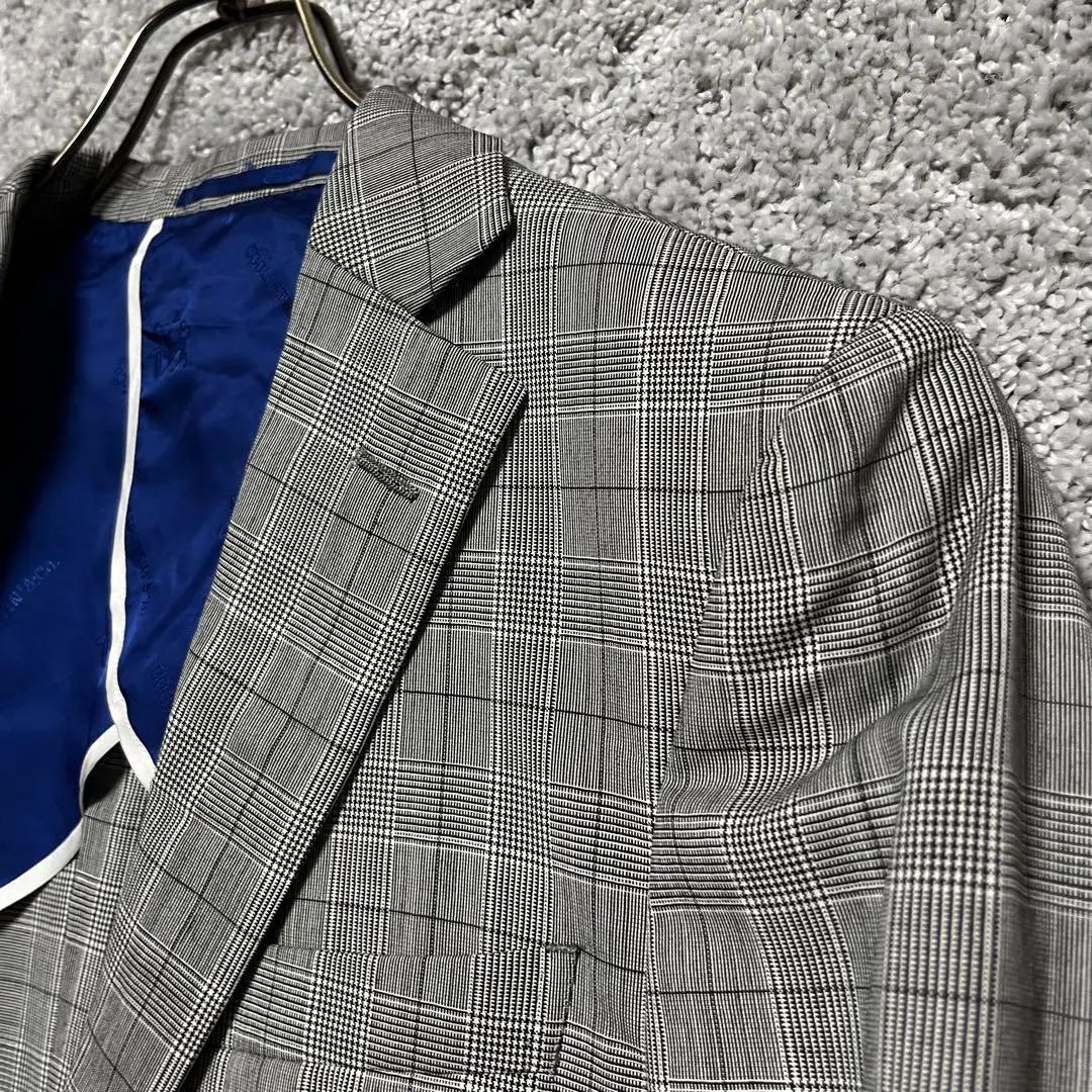 ★Good condition Cool Stratin [36] Check pattern wool tailored jacket AU2122