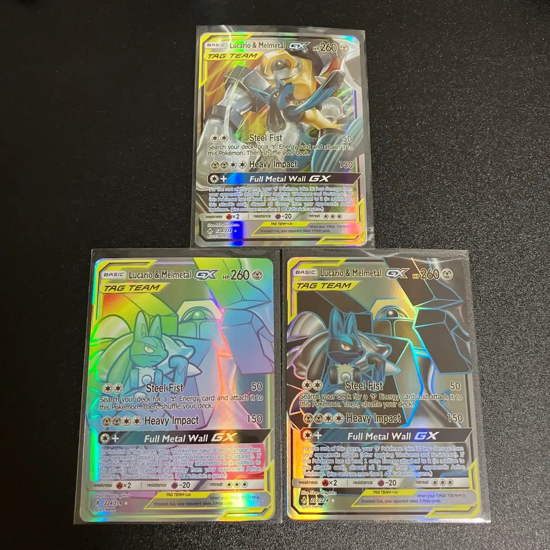 Pokemon Cards Lucario & Melmetal GX RR SR HR 3-piece set