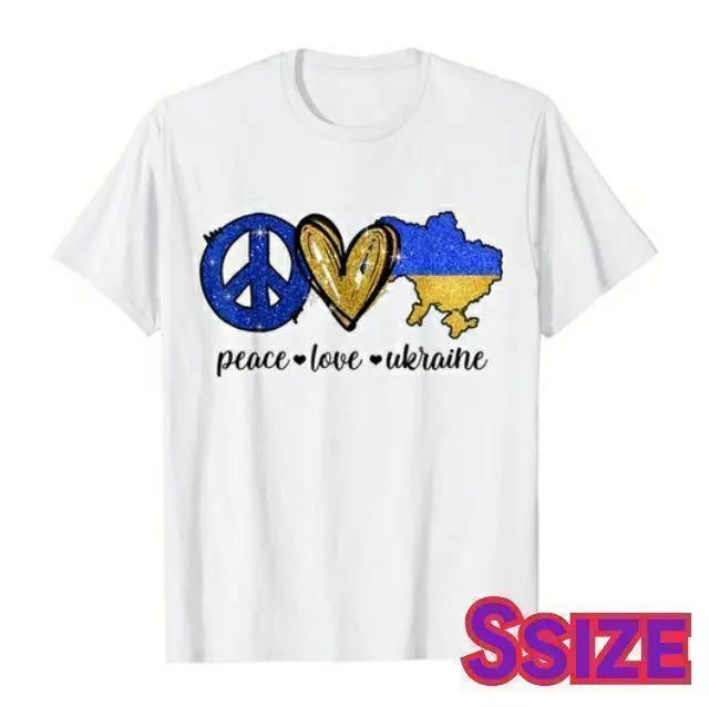 k42 New Shipping included LOVE & PEACE Ukraine Print T-shirt