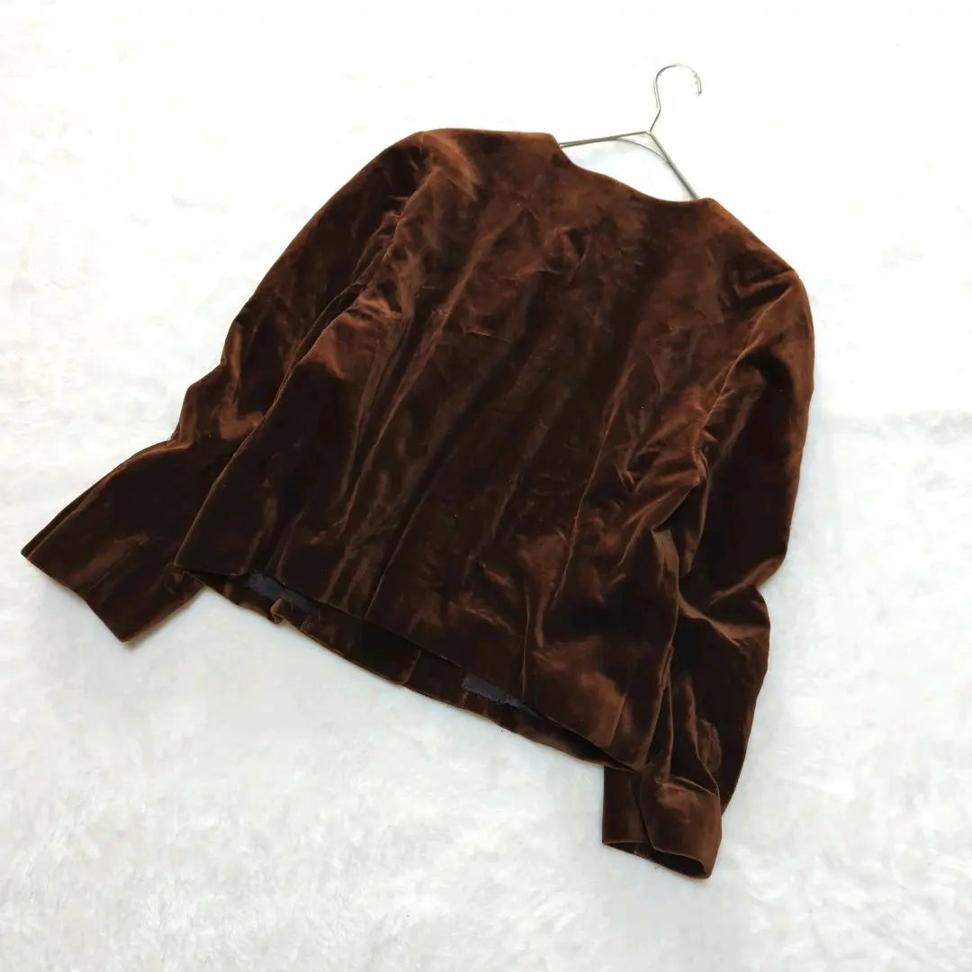 F133ꕤ Lelian no color bell bed jacket brown luxurious West Germany