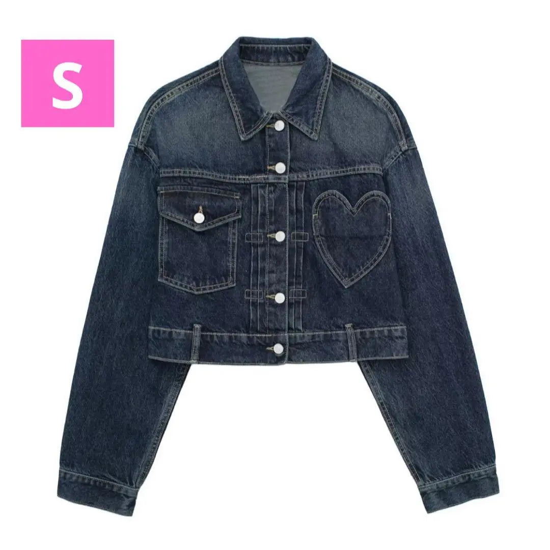 Denim jacket heart epine eimy zara bibiy gap