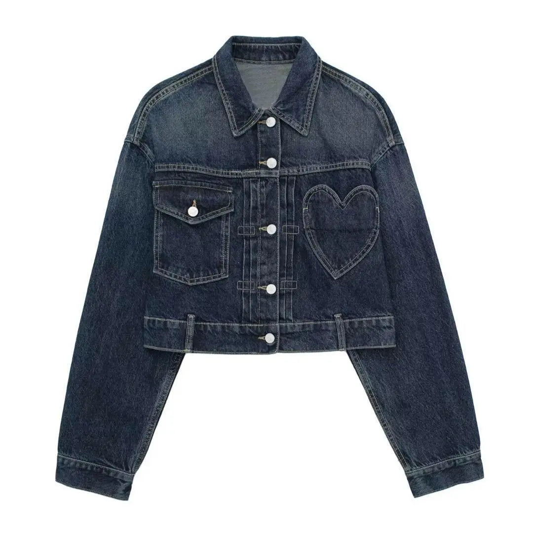 Denim jacket heart epine eimy zara bibiy gap