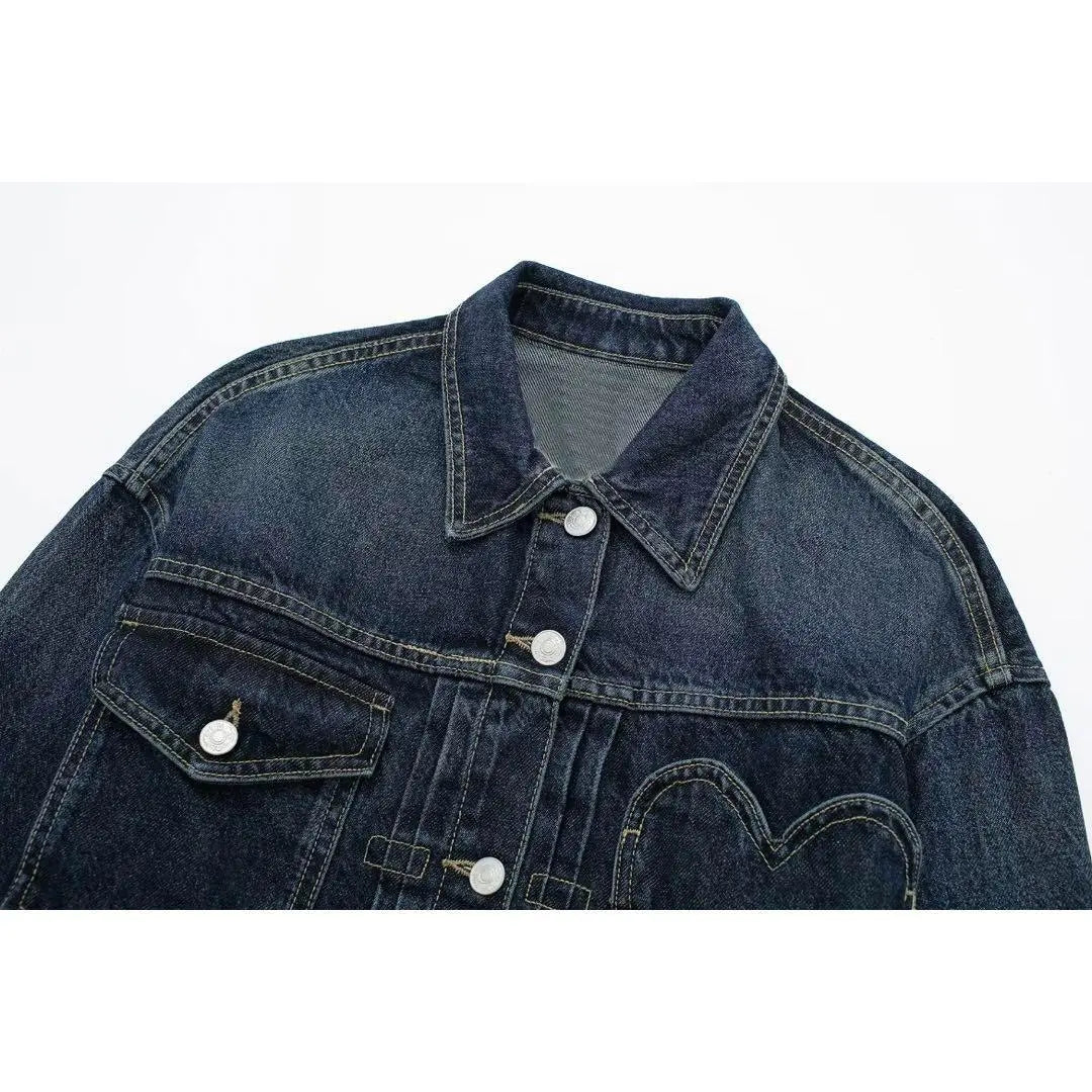 Denim jacket heart epine eimy zara bibiy gap