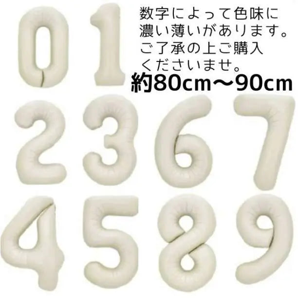 ▲Number 2▲Dust balloon beige birthday number 80cm number balloon