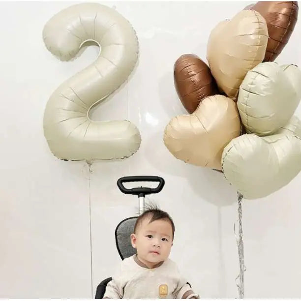 ▲Number 2▲Dust balloon beige birthday number 80cm number balloon