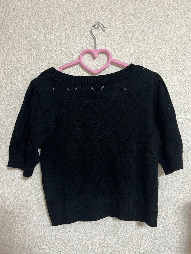 INGNI Openwork ribbon 5/4 sleeve knit