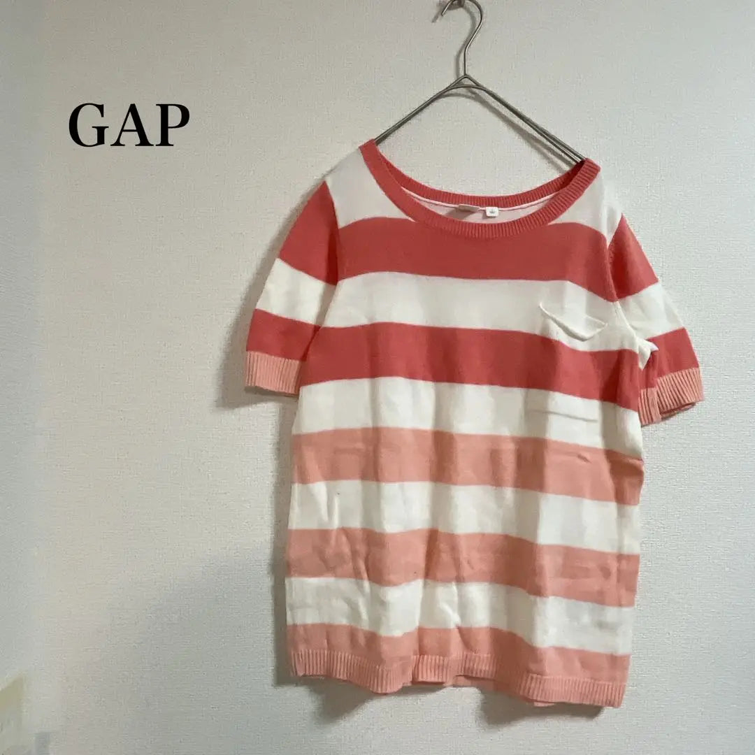 GAP Summer knit tops Border Orange White S