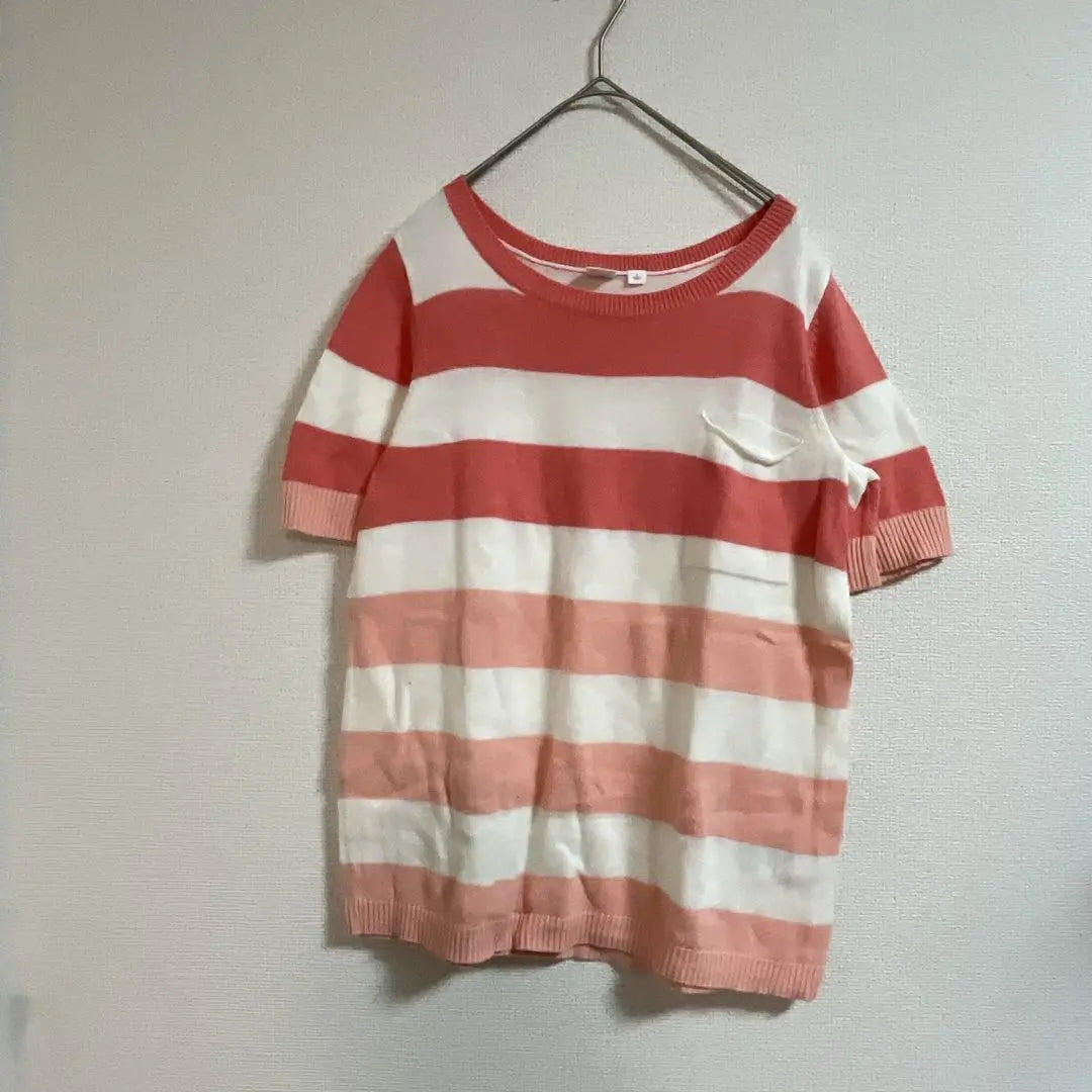 GAP Summer knit tops Border Orange White S