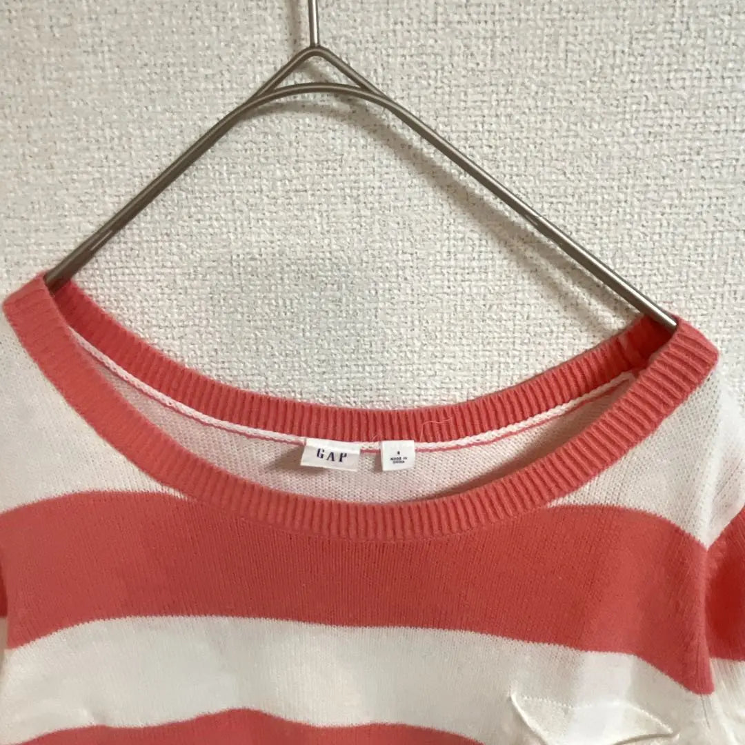 GAP Summer knit tops Border Orange White S