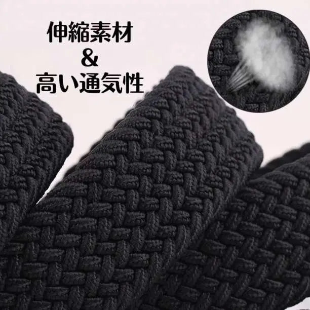 Mesh belt black rubber belt knit leather student golf outdoor ventilation