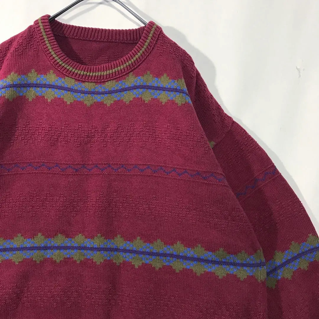 100% cotton sweater knit 90s 80s vintage oversized