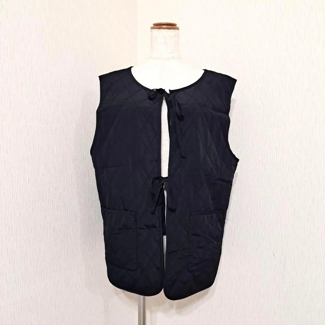 Amista [M] Quilted vest, padded, black, loose,