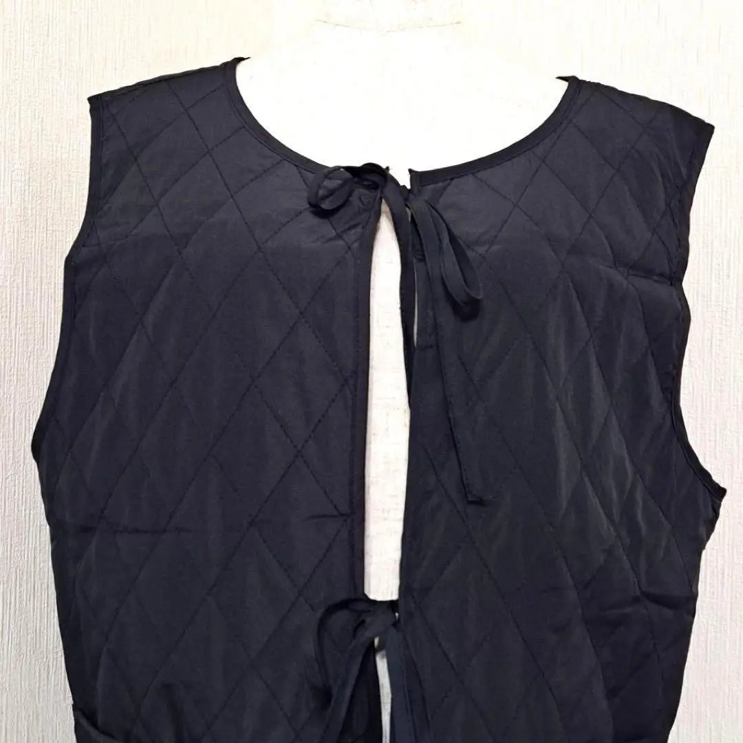 Amista [M] Quilted vest, padded, black, loose,