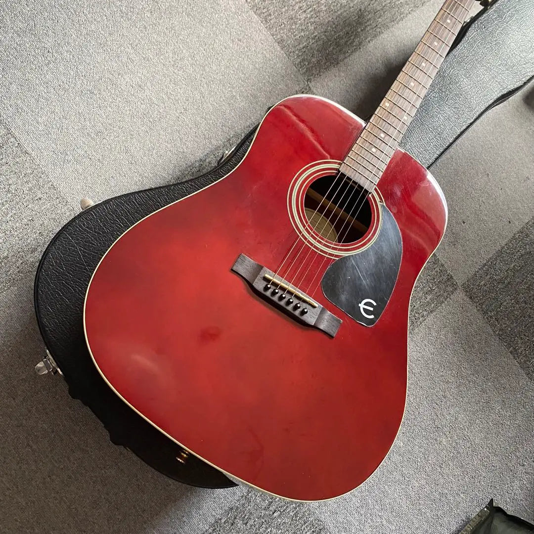 Epiphonedr100wr Acoustic Guitar Wine Red Hard Case included