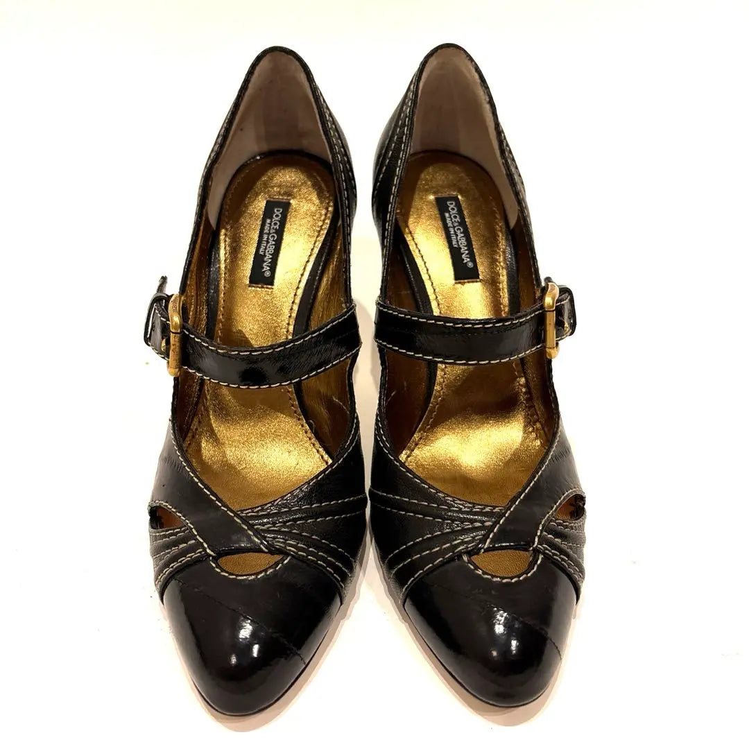 [Good condition] DOLCE & GABBANA High heels Leather Gold Sole