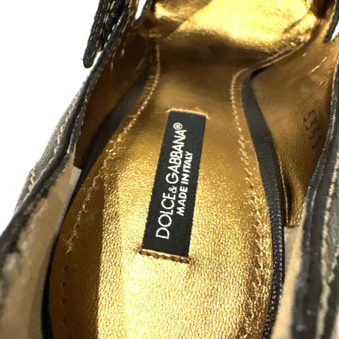 [Good condition] DOLCE & GABBANA High heels Leather Gold Sole