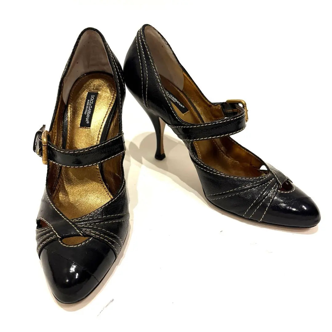 [Good condition] DOLCE & GABBANA High heels Leather Gold Sole