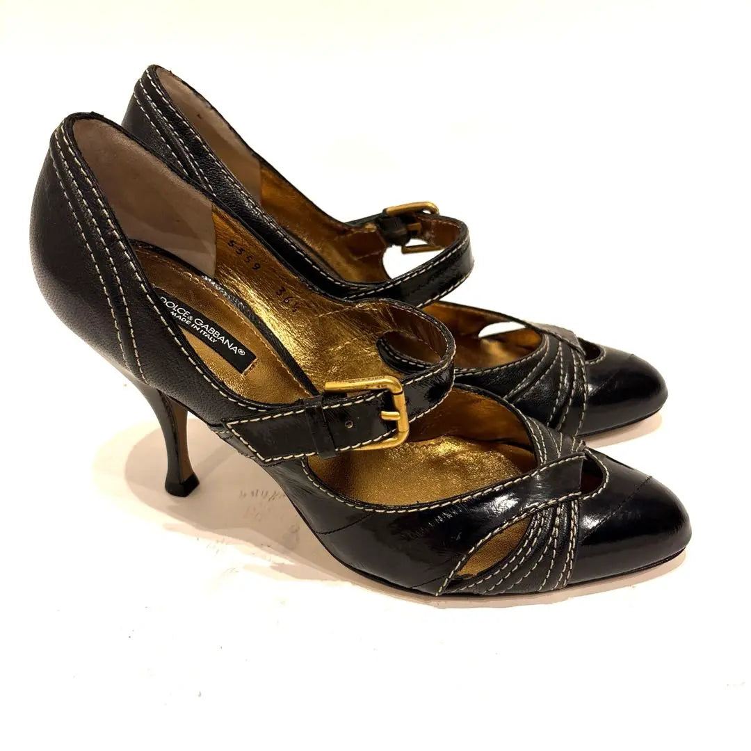 [Good condition] DOLCE & GABBANA High heels Leather Gold Sole