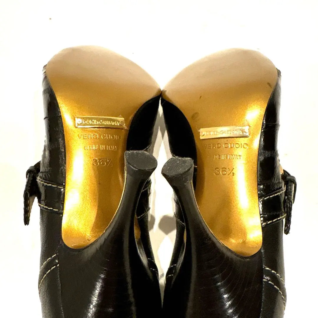 [Good condition] DOLCE & GABBANA High heels Leather Gold Sole