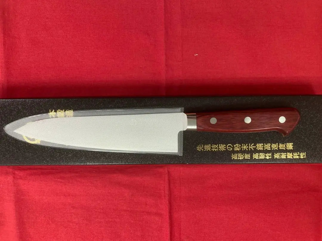 Espada Takamura Kimono Otori Kouku 180 mm Polvo de acero alto sin usar | 高村刃物 鳳皇琳 牛刀 180㎜ 粉末ハイス鋼 未使用品