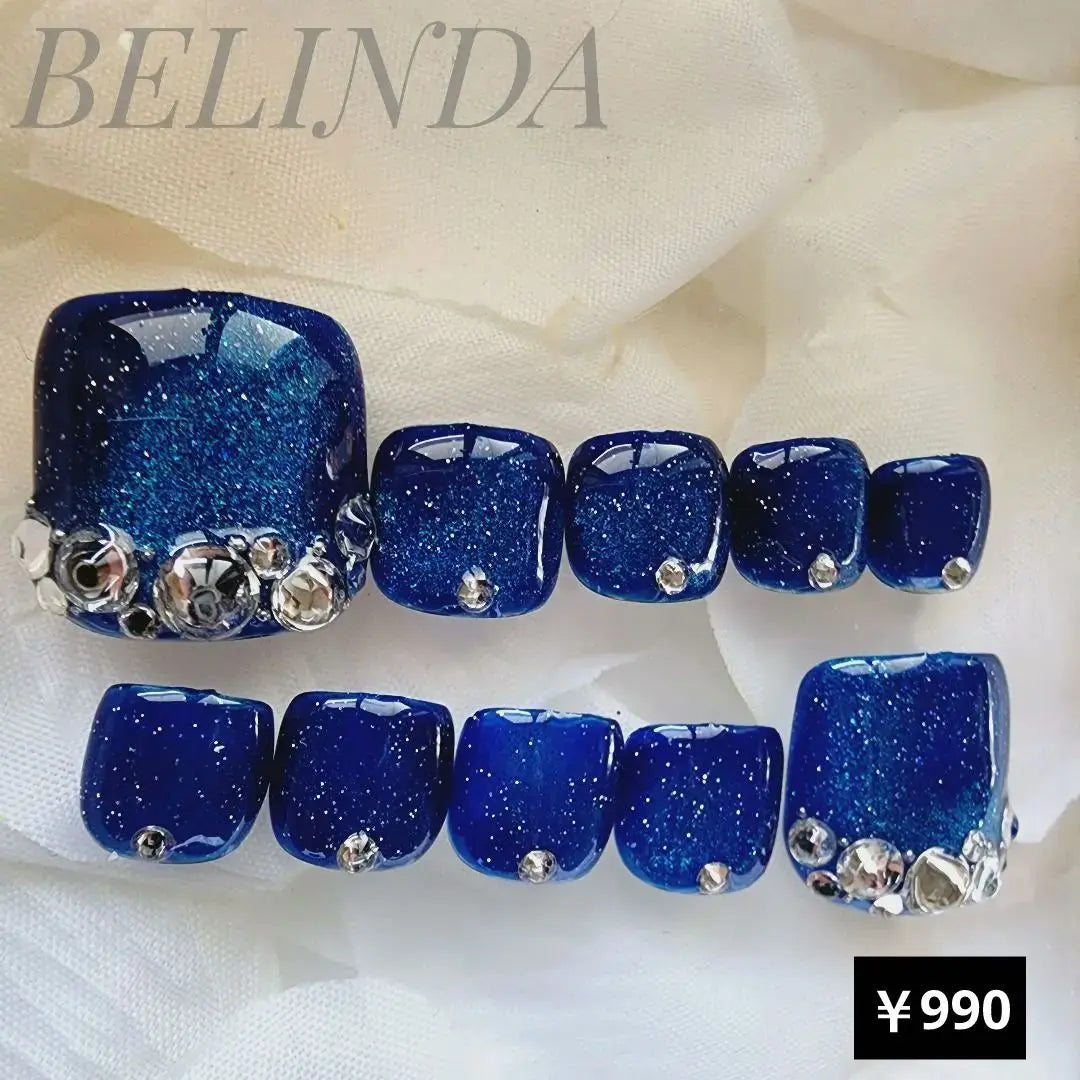 Punta de uña para pie con imán azul marino Bijoux Verano