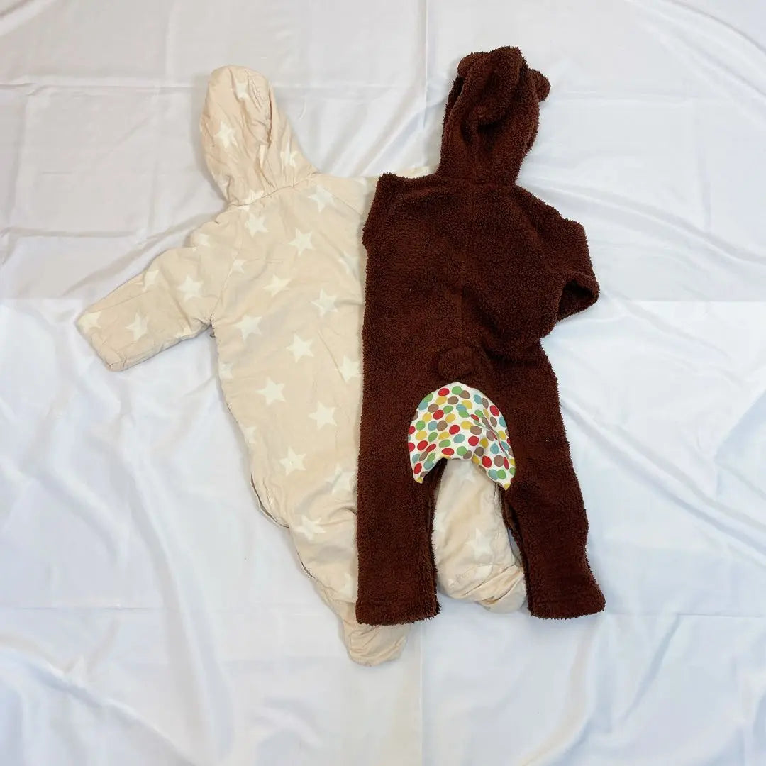 Rompers 2 pieces set GAP NEO FACTORY Cold protection Kumo ear star pattern brown