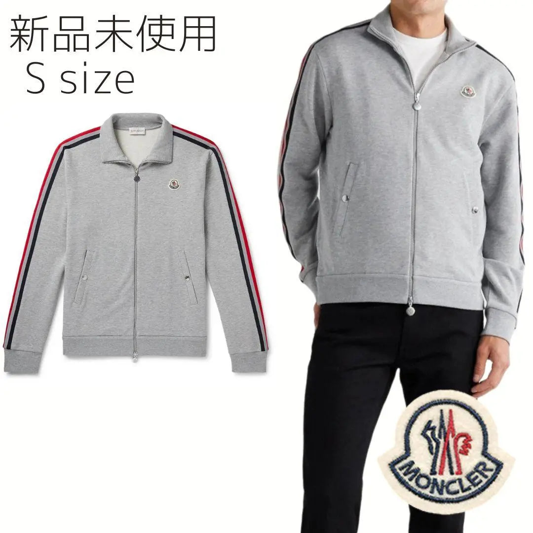 [Sin usar con etiqueta] Jersey con cremallera tricolor MONCLER talla S gris