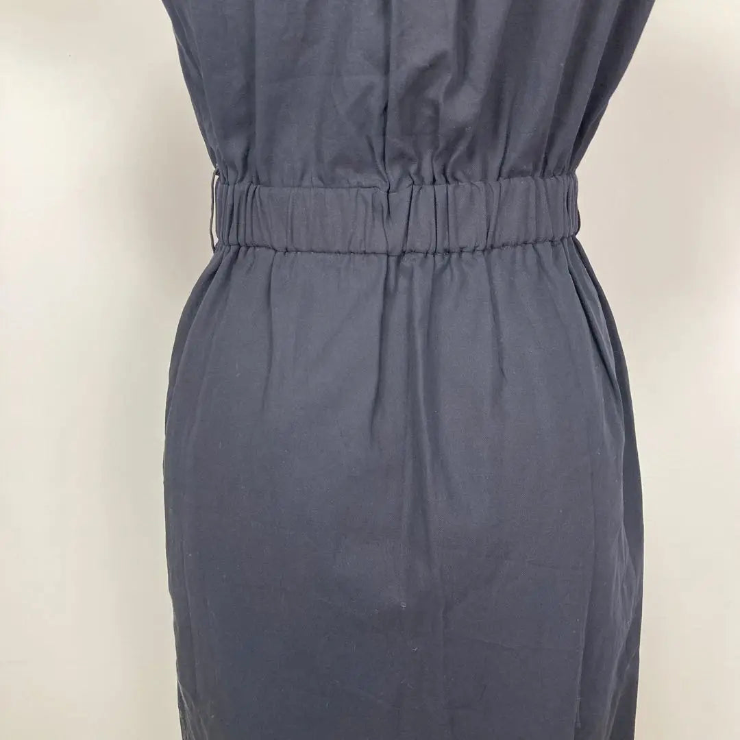 Vestido camisero azul marino con botones, sin título, talla XS