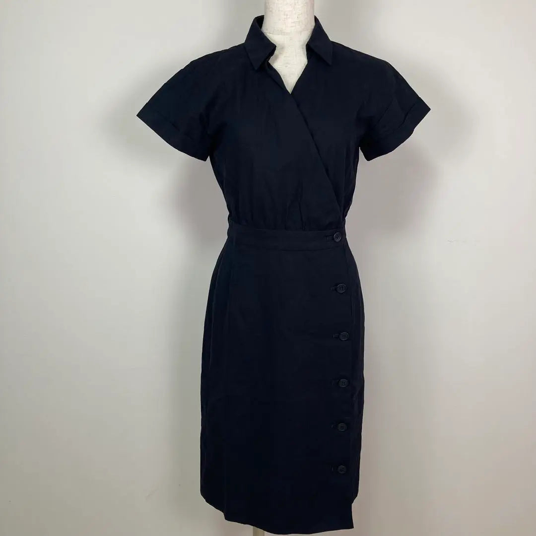 UNTITLED Navy Shirt Dress Button Navy XS