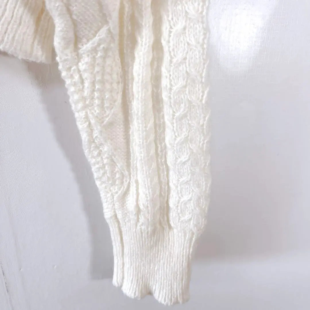 [Beauty] Reikazun [F] Short length sweater cable knitting open shoulder | 【美品】レイカズン【Ｆ】ショート丈セーター　ケーブル編み　オープンショルダー