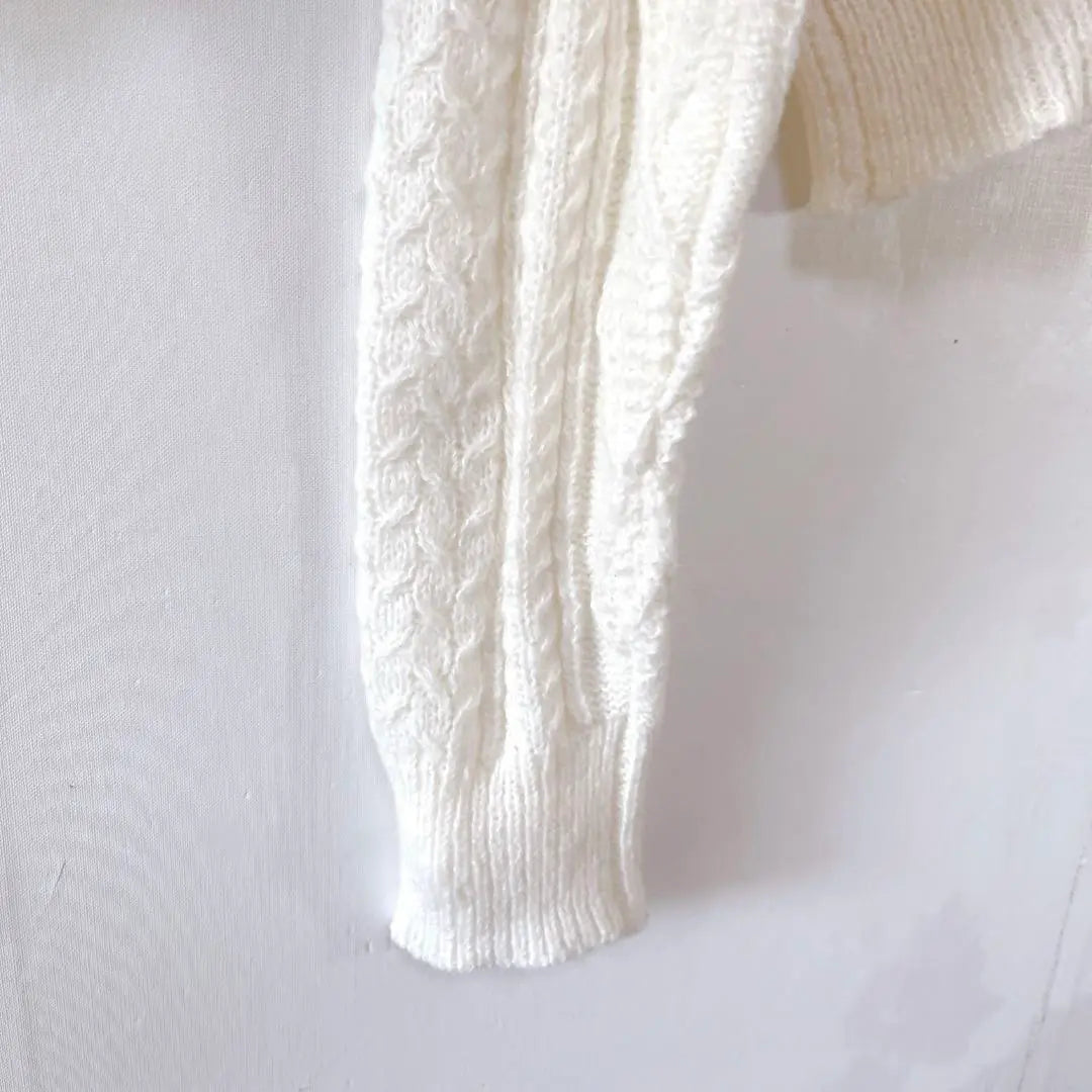 [Beauty] Reikazun [F] Short length sweater cable knitting open shoulder | 【美品】レイカズン【Ｆ】ショート丈セーター　ケーブル編み　オープンショルダー