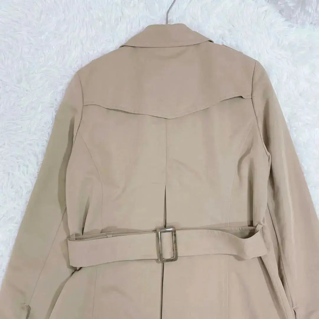 Mid-length trench coat ◆ Beige M Simple Basic Shiny Adult beautiful♪