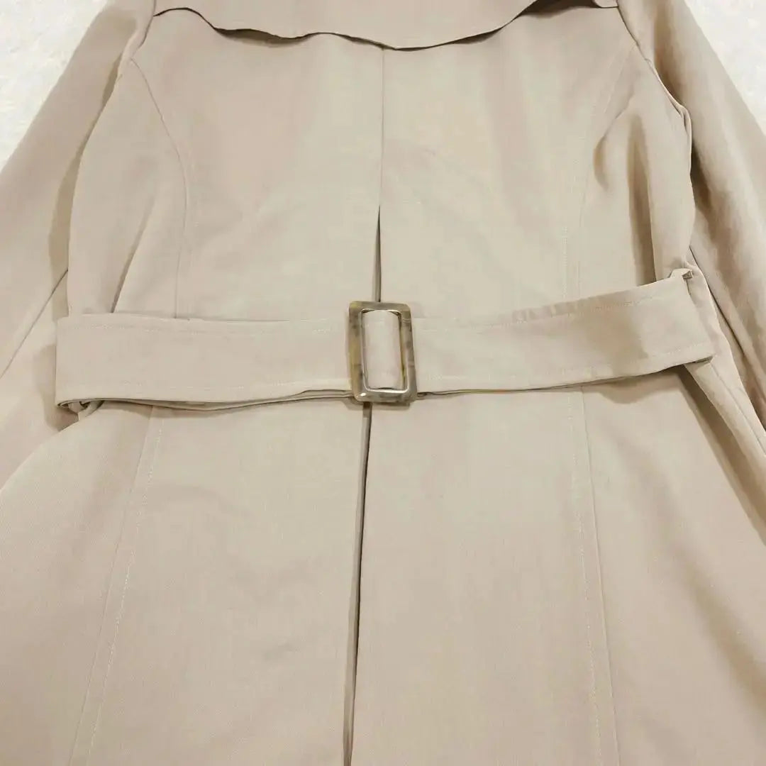 Mid-length trench coat ◆ Beige M Simple Basic Shiny Adult beautiful♪