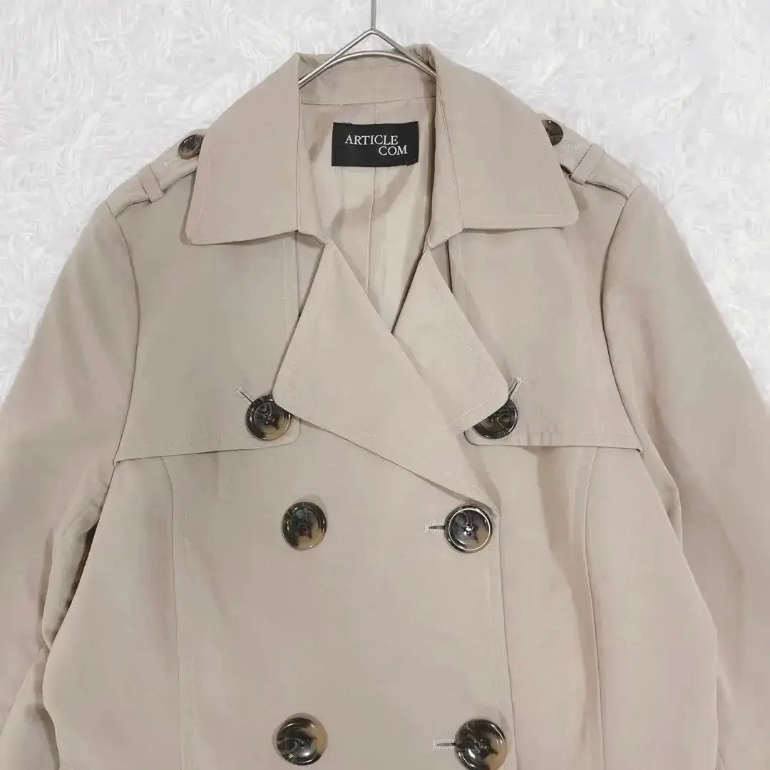 Mid-length trench coat ◆ Beige M Simple Basic Shiny Adult beautiful♪