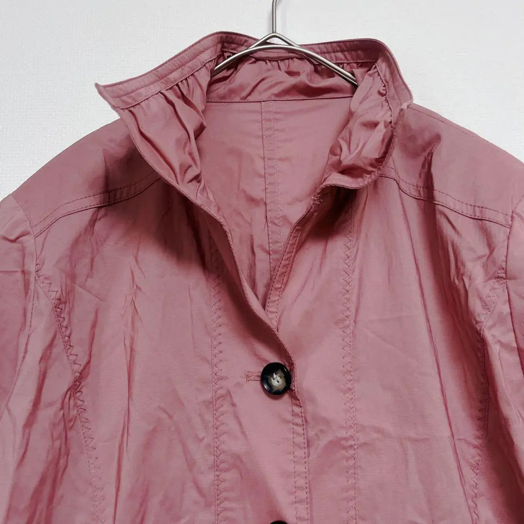 Gabardina M chaqueta jersey rosa hombros descubiertos manga larga vintage