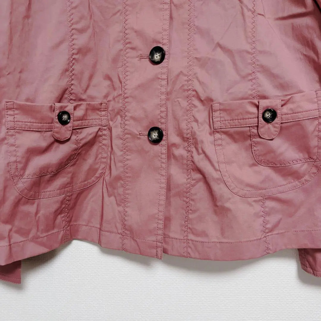 Gabardina M chaqueta jersey rosa hombros descubiertos manga larga vintage