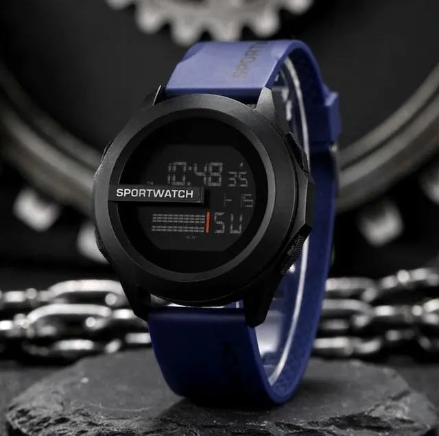 a55 Unisex LED Waterproof Sports Digital Watch Watch Blue 477