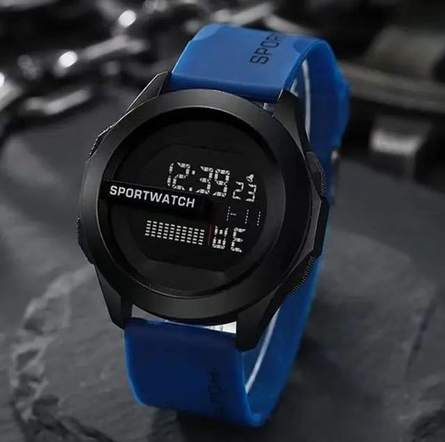 a55 Unisex LED Waterproof Sports Digital Watch Watch Blue 477