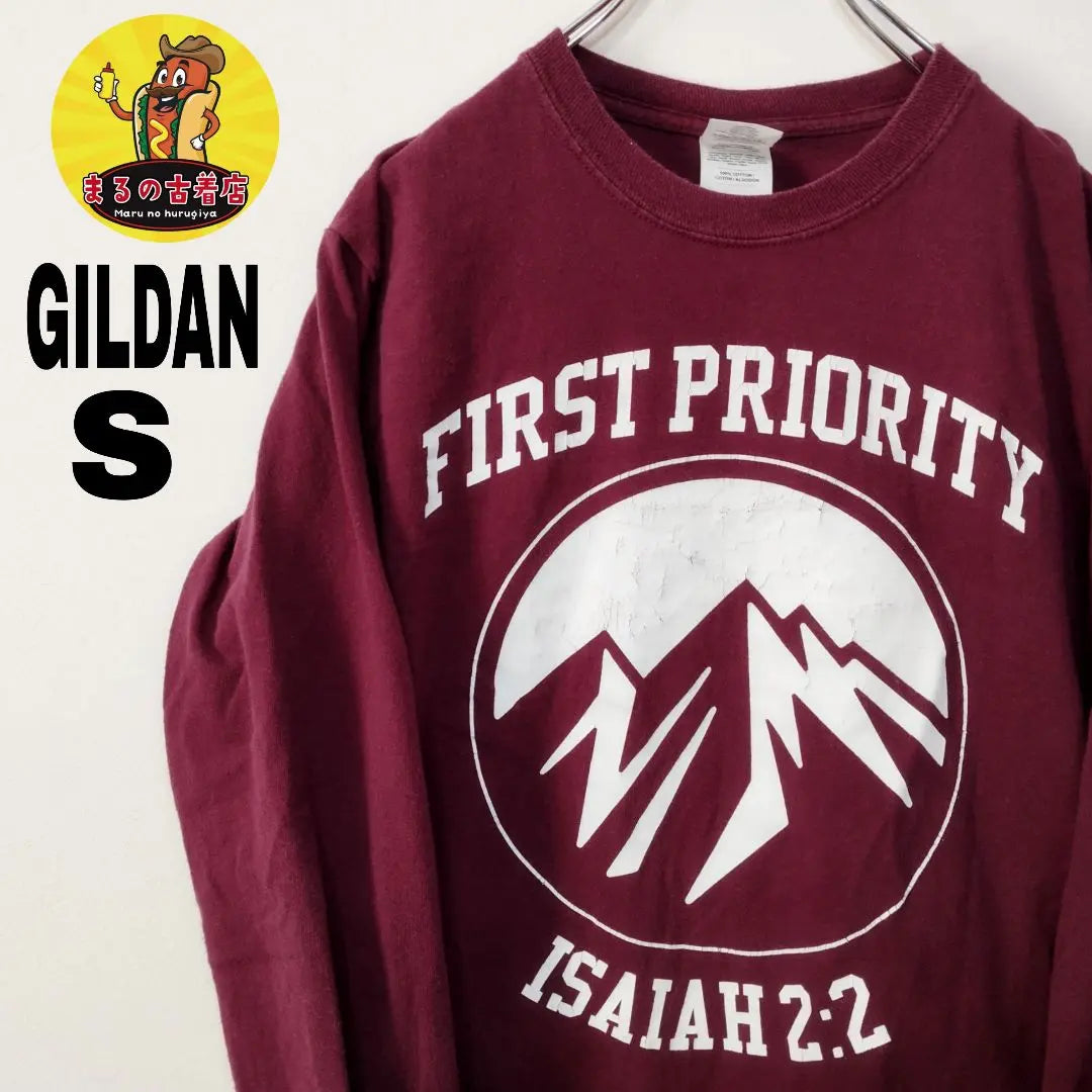 USA Vintage GILDAN Long T-shirt S Enji Mountain T-shirt