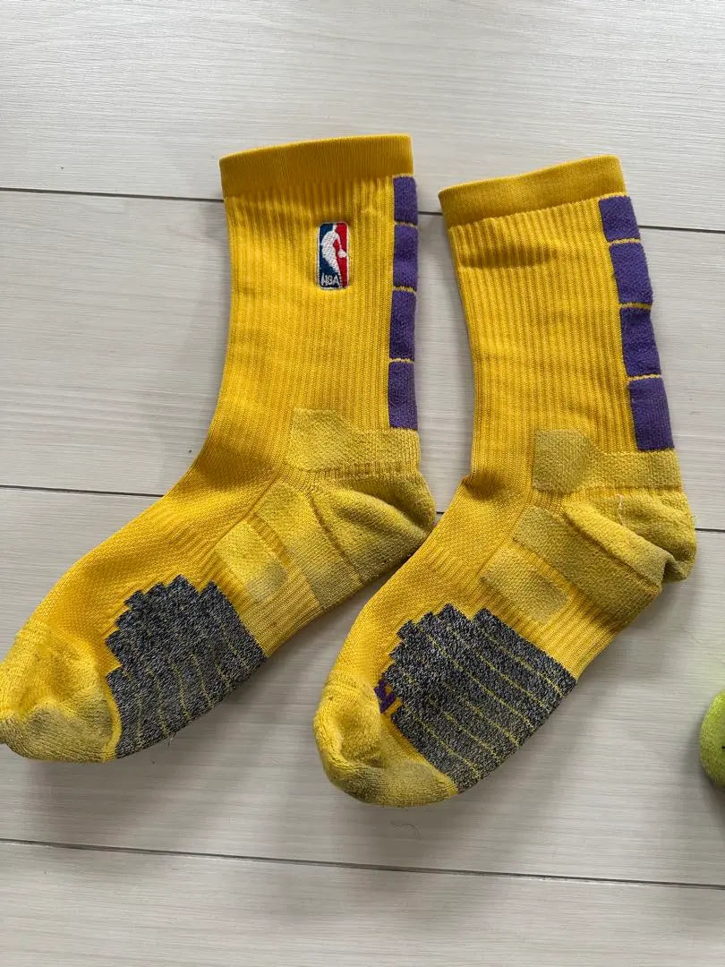 NBA NB A Socks Yellow/Purple & Yellow/White 2 pairs set