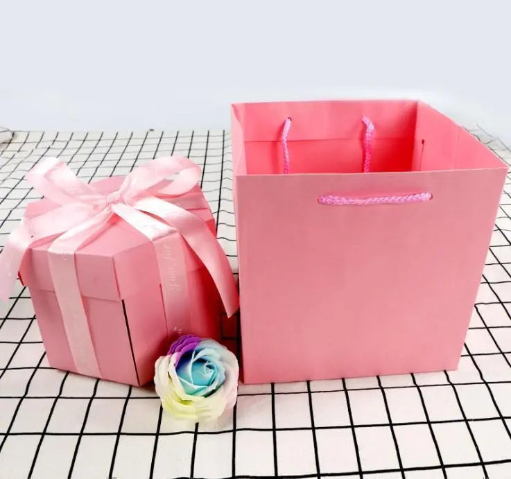 ★✨Precio bajo✨★Precio espectacular! Caja sorpresa de regalo hecha a mano en color rosa