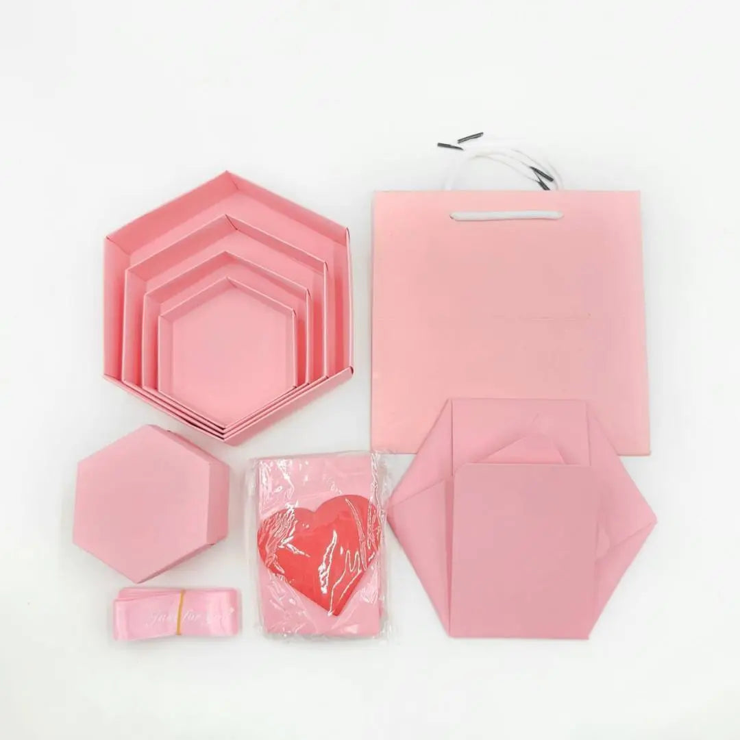 ★✨Precio bajo✨★Precio espectacular! Caja sorpresa de regalo hecha a mano en color rosa