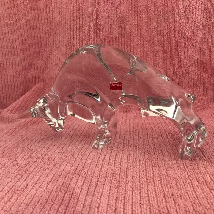 ❤️ Extremadamente raro ❤️ Figura de animal de tauromaquia de vaca roja de Baccarat