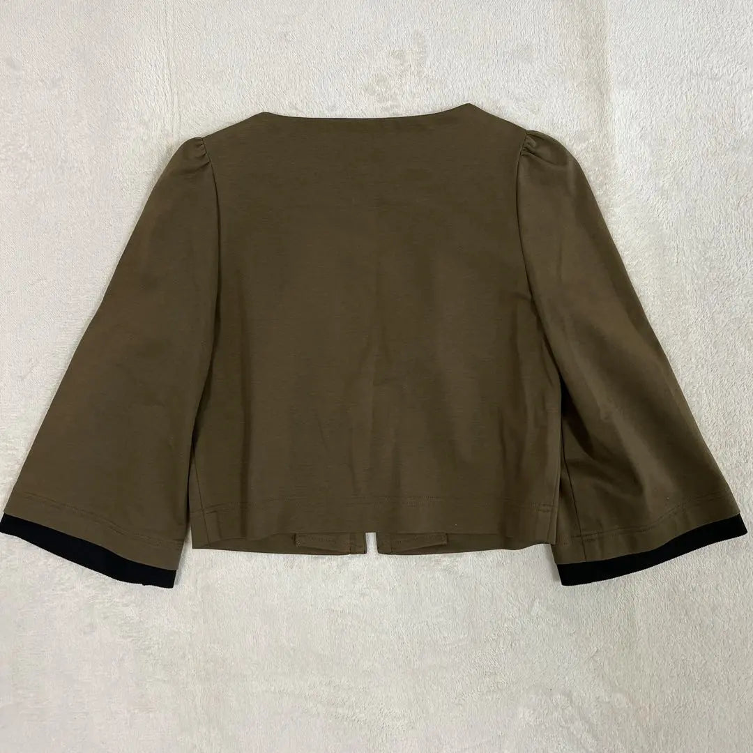 Beautiful goods ✨M's GRACY Khaki Ribbon No Color Jacket | 美品✨M'S GRACY カーキ リボン ノーカラージャケット