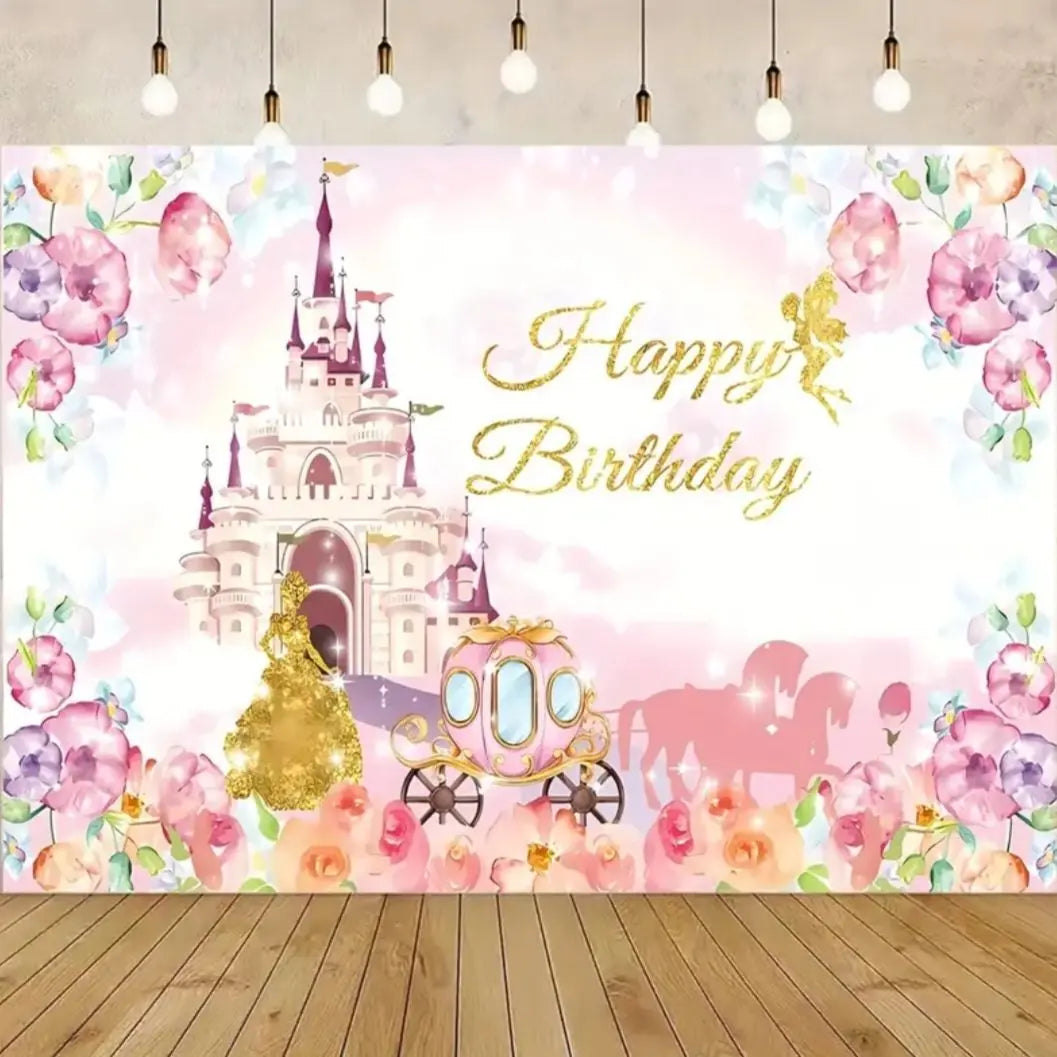 Birthday tapestry background cloth castle princess girl birthday decoration 40f