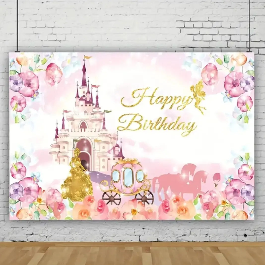 Birthday tapestry background cloth castle princess girl birthday decoration 40f