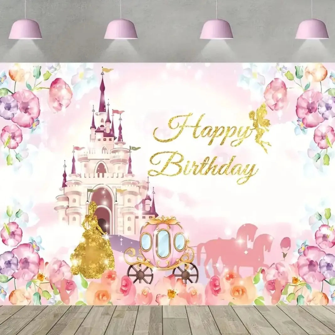 Birthday tapestry background cloth castle princess girl birthday decoration 40f